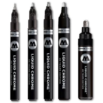 3x Molotow Liquid Chrome Marker 1-5mm (Auswahl) - Spitze: 3mm Kalligraphie