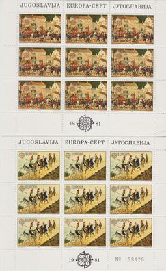 Jugoslavia [1981] MiNr 1883-84 ( * */mnh ) CEPT Kleinbogen