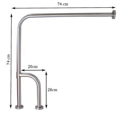 WC Bad Stütz- Haltegriff 90° mit Ausleger Edelstahl Wand- & Bodenmontage