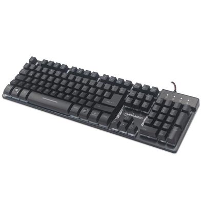 Manhattan 178457 Manhattan USB-Gaming-Tastatur mit LEDs und Metallunterseite