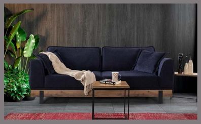 Design Dreisitzer Couch Polster Sofa Moderne 3Er Sofas Zimmer Möbel Schwarz Neu