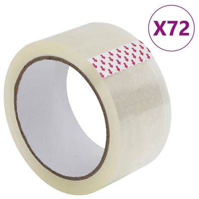 vidaXL Paketklebeband 72 Stk. Transparent 48 mm x 66 m