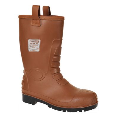 Gummistiefel S5 Pelz gefüttert 39-47 PVC Gummistiefel braun Winterstiefel -20°C