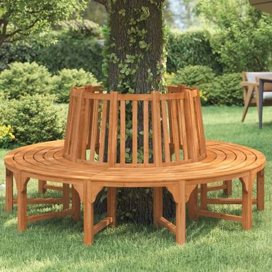 vidaXL Baumbank Rund Ø208 cm Massivholz Eukalyptus