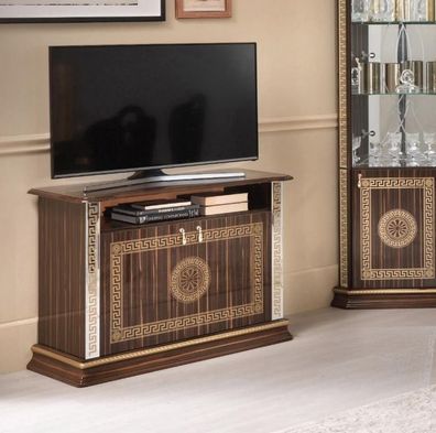 Rtv Schrank Italienische Möbel Brauner Holz Kommoden Sideboard Regal Luxus Neu