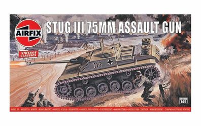 Airfix 1:76 A01306V Stug III 75mm Assault Gun, intage Classics