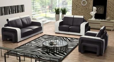 Designersofa Ledersofa 3 + 2 + 1 Ledergarnitur Ledercouch Couch Sofa Polstergarnitur