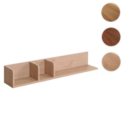 Wandregal HWC-M48, Hängeregal Regal Holzregal Schweberegal, 3 Fächer