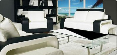 Designersofa 3 + 2 + 1 Ledergarnitur Ledercouch Couch Sofa Polstergarnitur Ledersofa