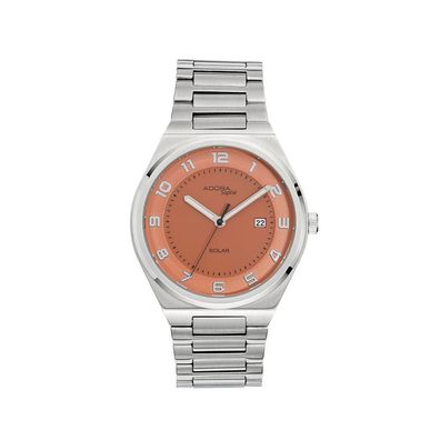 Adora Saphir Herren Armbanduhr Ø 40mm Edelstahl silbern Datum Analog