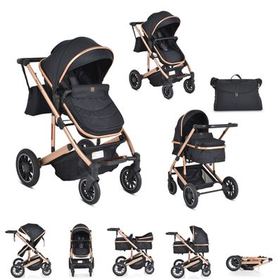 B-Ware Moni Kombikinderwagen 2 in 1 Thira Babywanne, umbaubar, Sportsitz schwarz