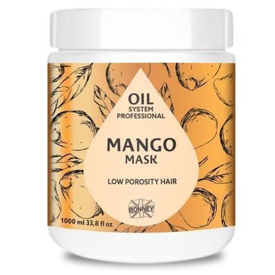 Ronney Professionelle Öl System Maske für niedrigporöses Haar Mango, 1000ml