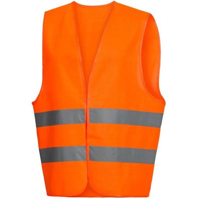 NITRAS Warnschutz-Weste, neonorange (Farbcode: 4100), 120 g/qm, atmungsaktiv, mit Kle