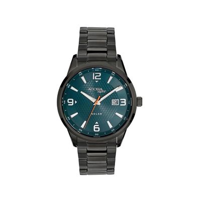 Adora Saphir Herren Armbanduhr Ø 40mm Edelstahl schwarz Datum Analog