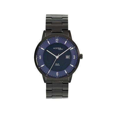 Adora Saphir Herren Armbanduhr Ø 40mm Titan schwarz Datum Analog