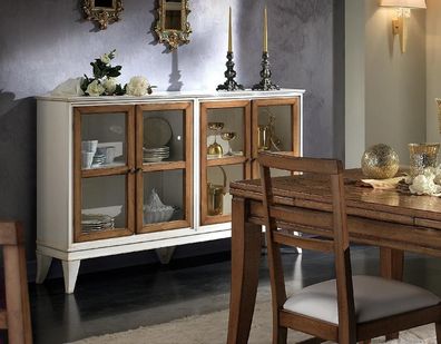 Vitrine Anrichte Retro Stil Wohnzimmer Schrank Kommode Kollektion Vitrinen Neu