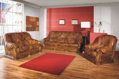 1 Sitzer Sofa Italienisches Rindsleder Sofas Sessel Couch Poster Klassisch Leder