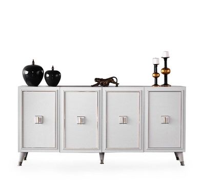 Anrichte Sideboard Schrank Holzschrank Weiß Holz Kommode Luxus