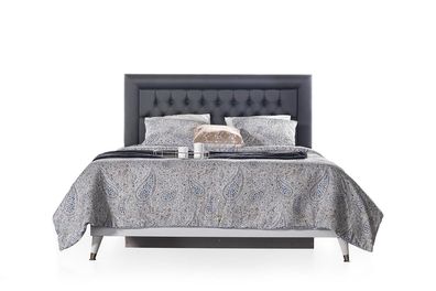 Chesterfield Doppelbett Bett Mit Bettkasten Bettrahmen Grau Polster