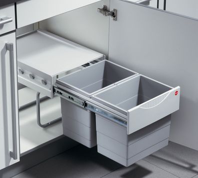 Hailo Tandem, Einbaumülleimer Küche, Einbau 40cm Schrank, Trennsystem