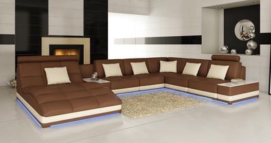 wohnlandschaft sitz eck polster leder garnitur couch u form eckgarnitur big xxl