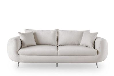 Stoffsofa Dreisitzer Couch Moderne Polstersofa Sofa 3 Sitzer Weiß