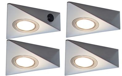 LED Edelstahl Unterbauleuchte Küche 4x3W, Küchenleuchte Rokky 2.0