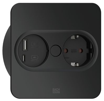 Einbausteckdose Twist 2, USB A und USB C, Küchensteckdose Einbau