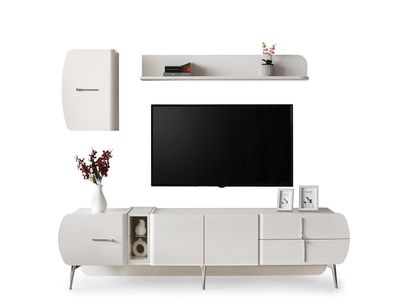 Garnitur Wohnzimmer Tv Ständer Regale Sideboard Rtv Lowboard Weiß