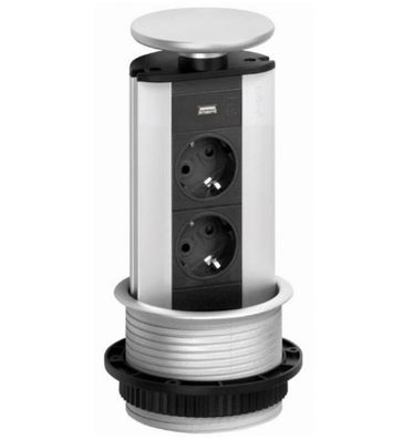 Küchensteckdose Evoline Port mit USB A, Einbausteckdose Arbeitsplatte