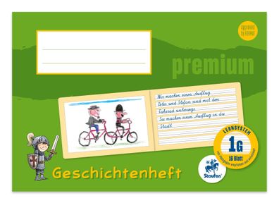 Staufen® 734500730 Geschichtenheft Premium Lineatur 1G (1. Schuljahr) liniert Rand