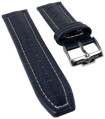 Jacques Lemans Ersatzband | Uhrenarmband Leder blau 22mm für 1-1907
