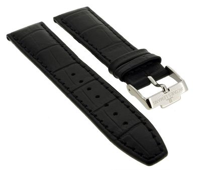 Jacques Lemans 20mm | Uhrenarmband Leder schwarz Krokoprägung 1-1845