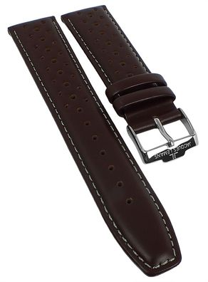 Jacques Lemans 1-1117 > Uhrenarmband 22mm braun Leder > Lochmuster