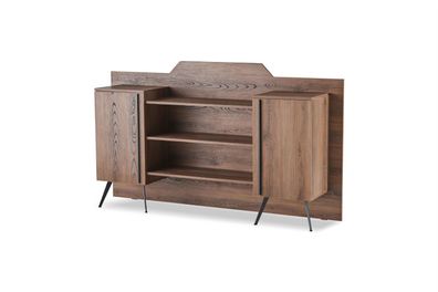 Aktenschrank Sideboard Regale Stauraum Braun Einfarbig Modern Design