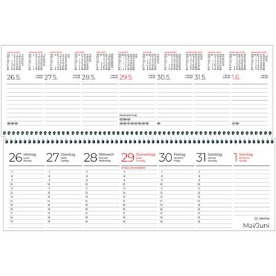 Zettler Tischquerkalender 116-0015 1W/2S