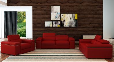 Sofa 3 Sitzer XXL Big Couch Polster Sofas Leder Sitz Design Couchen