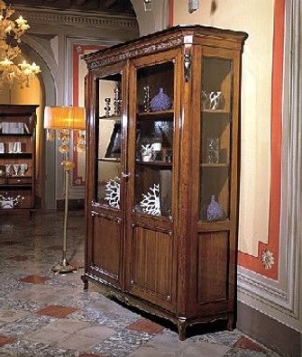 Möbel Holz Braun Vitrine Schicke Vitrineschrank Italienische Möbel Klassische