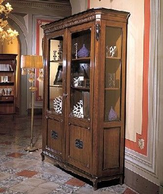 Klassische Möbel Italienische Möbel Holz Braun Vitrine Schicke Vitrineschrank