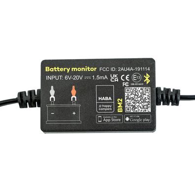 Bluetooth 4.0 Batteriemonitor Schwarz 12V – Batteriewächter für Wohnmobile, Carava