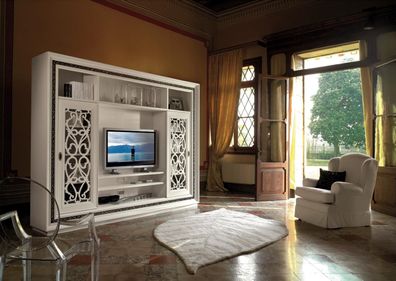 Schrank Vitrine Holz Wohnzimmer Möbel Tv Schrankwände Moderne Design Wohnwand