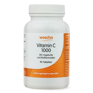 Vitamin C 1000 mit Hagebutte, 90 Tabletten - Woscha by Podomedi