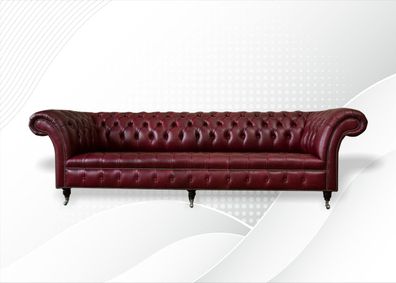 Rote Big Sofa Couch Chesterfield 265Cm Xxl Polster Sofas 4Er Leder Textil Neu