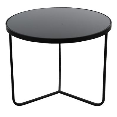 Clayre & Eef Beistelltisch Ø 60x45 cm Schwarz Aluminium Rund (Gr. Ø 60x45 cm)