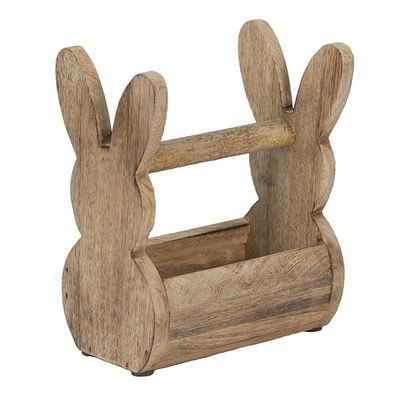 Clayre & Eef Holzkiste Kaninchen 16x10x20 cm Braun Holz (Gr. 16x10x20 cm)