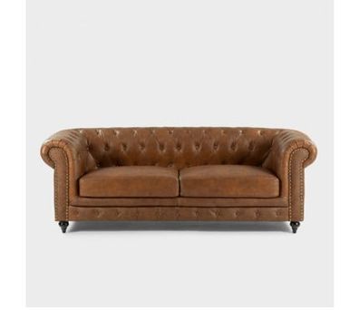 Chesterfield Sofa Couch Polster Stoff Leder Couchen Polster Garnitur 2 Sitzers