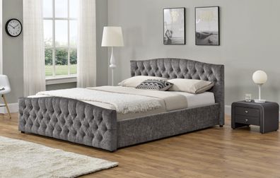 Chesterfield Bett Design Schlafzimmer Englisches Betten 180x200cm Textil Polster