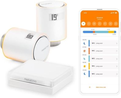 Netatmo Starterpaket Smart Wi-Fi Heizkörperventile – Fernbedienung, energiesparend, k