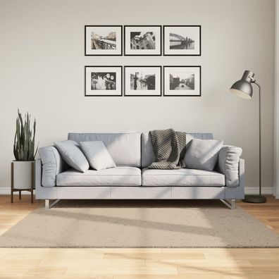 vidaXL Teppich HUARTE Kurzflor Weich und Waschbar Sandfarben 160x160cm