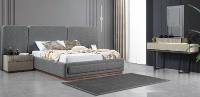 Bett 2X Nachttische Schminktisch Luxus Designermöbel Bettgarnitur 4-Tlg